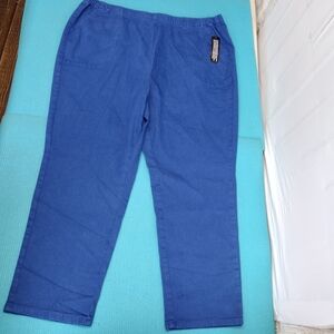 New D&Co Women’s High Waist Pull On Pants Elastic Waist Size 1X Petite